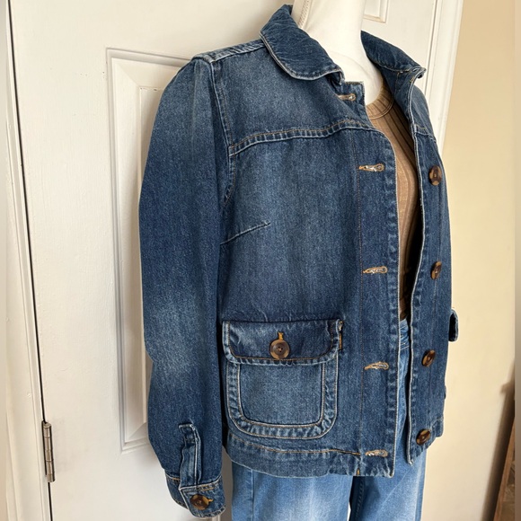 Boden blue denim button-up jacket - Picture 3 of 14